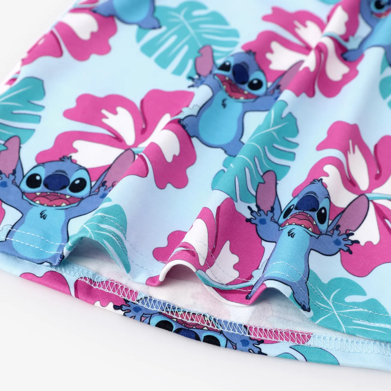 Disney Stitch Toddler/Kid Girls 1pc Naia™ Hawaii Style Character Allover 印花無袖連衣裙 藍色 big image 1