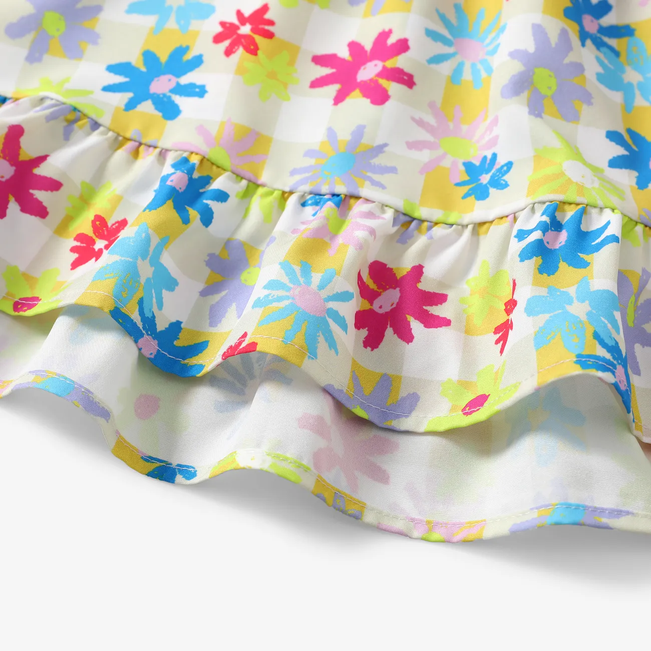 Peppa Pig Toddler Girls 1pc Floral Character Print Bowknot Strap Sleeveless Dress Yellow big image 1