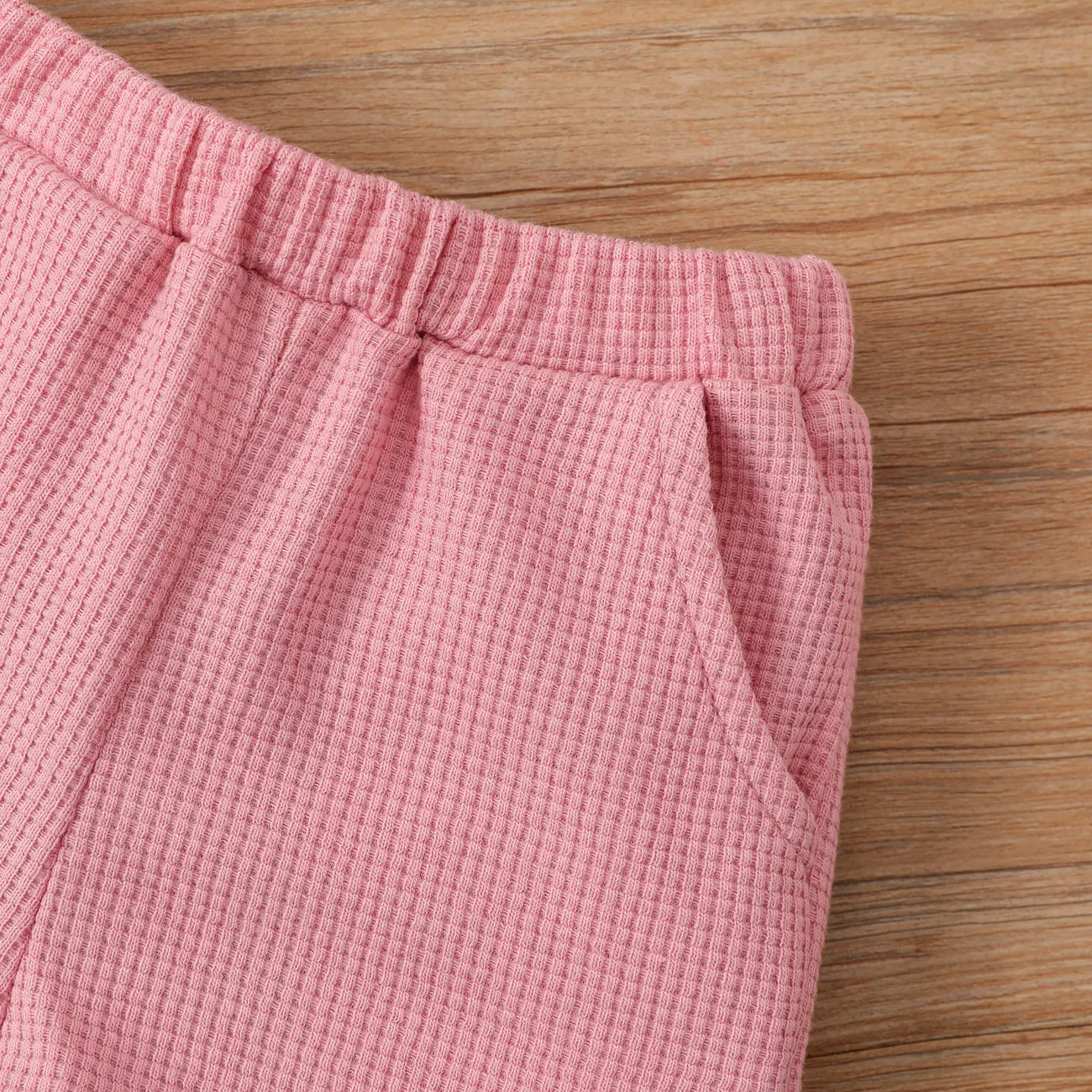 Baby/Toddler Boy/Girl 2pcs Bear Embroidery Tee and Shorts Set Pink big image 1