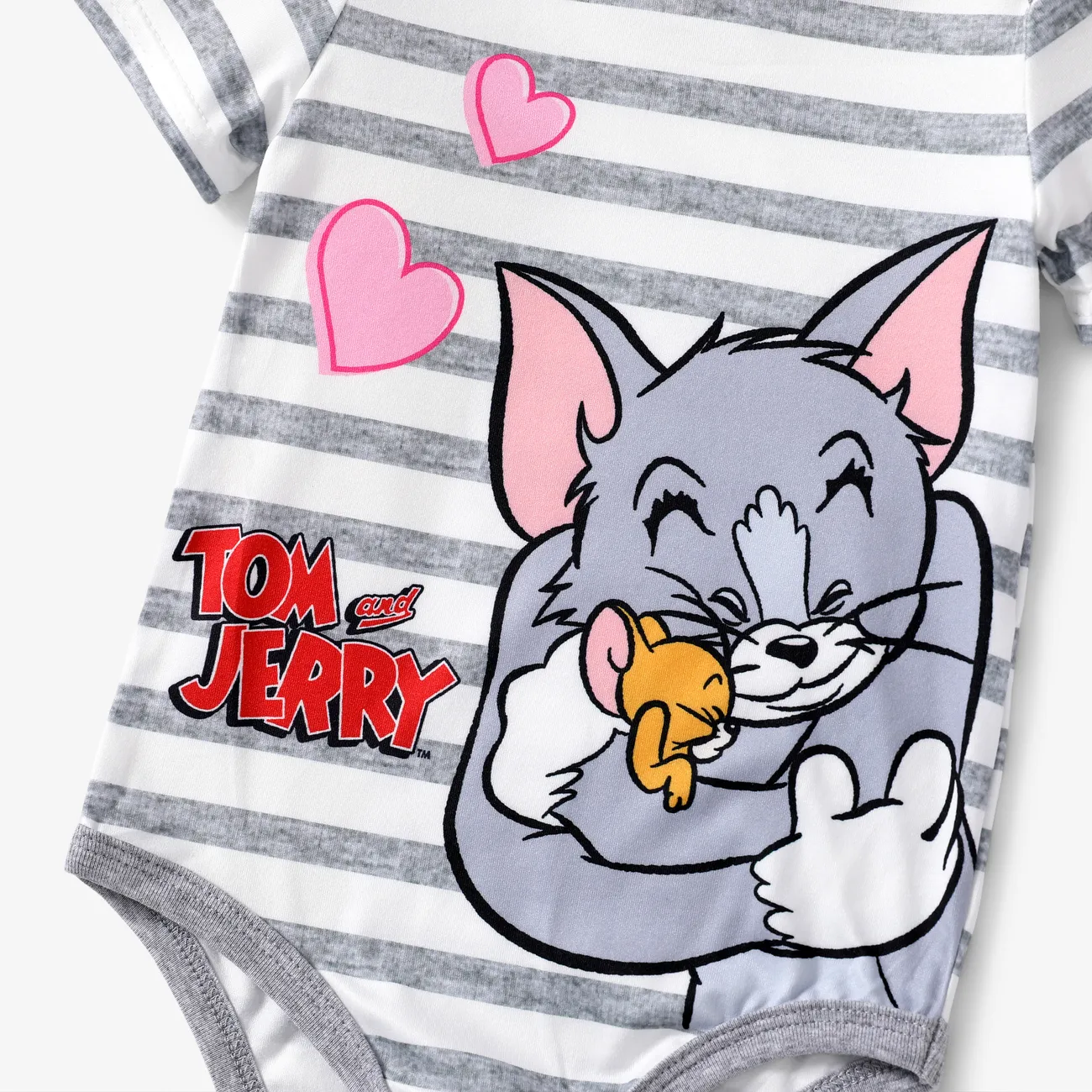 Tom and Jerry قطعة واحدة مواليد للجنسين كم قصير شكل قلب يوم الأب الوسط big image 1