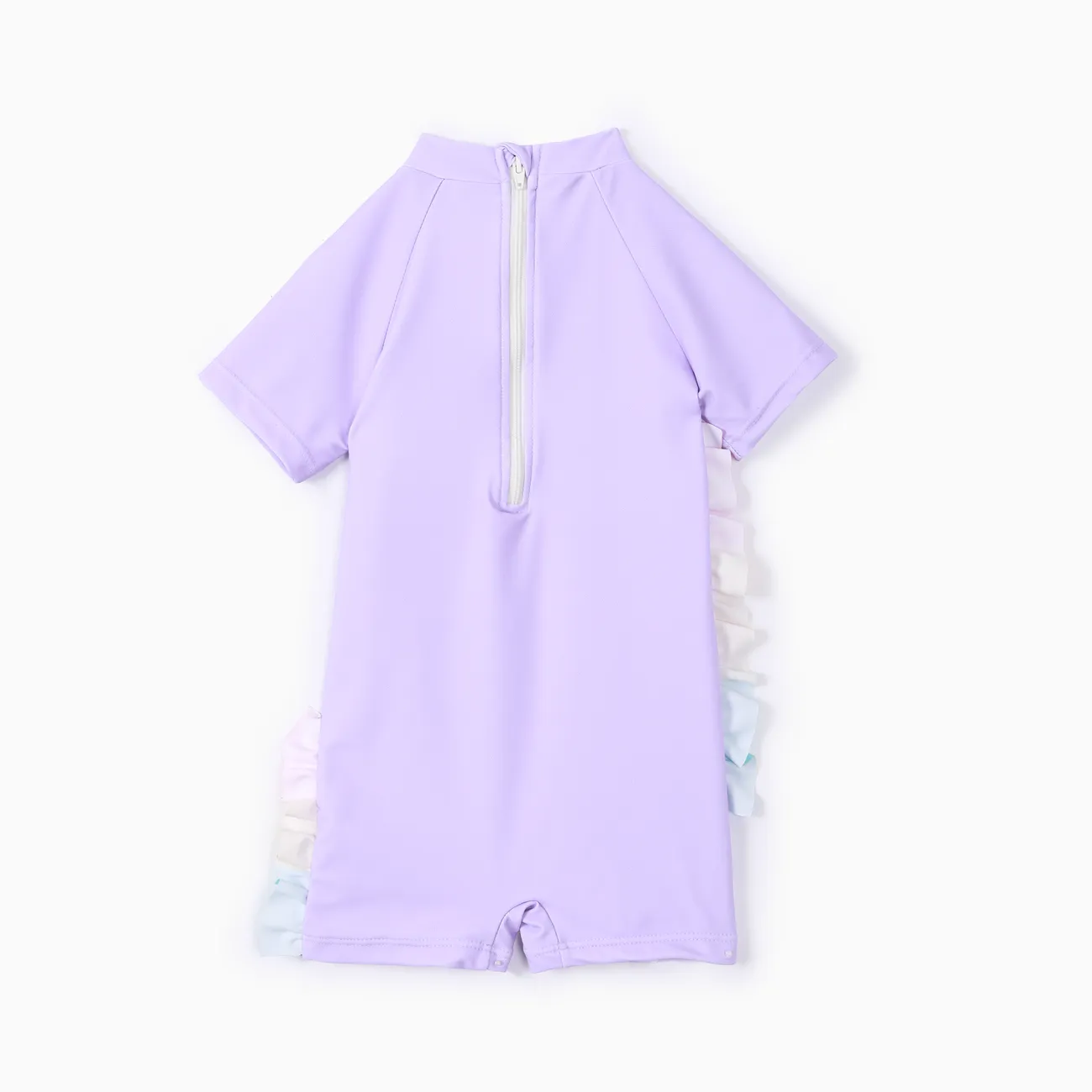 Toddler Girl Unicorn Print Swimsuit Purple big image 1