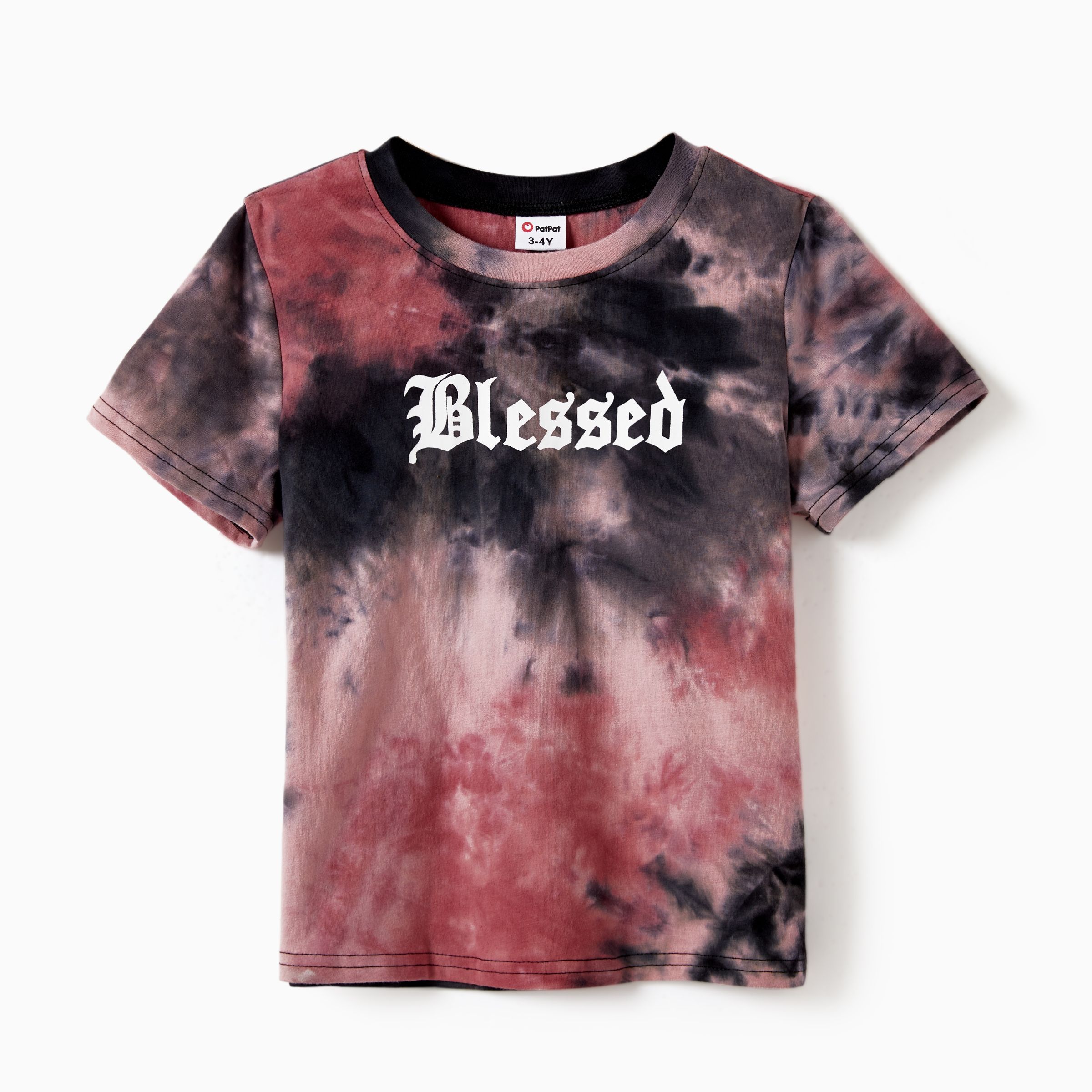 

Mommy and Me Blessed Theme Tie-Dye Short Sleeves Cotton Tops