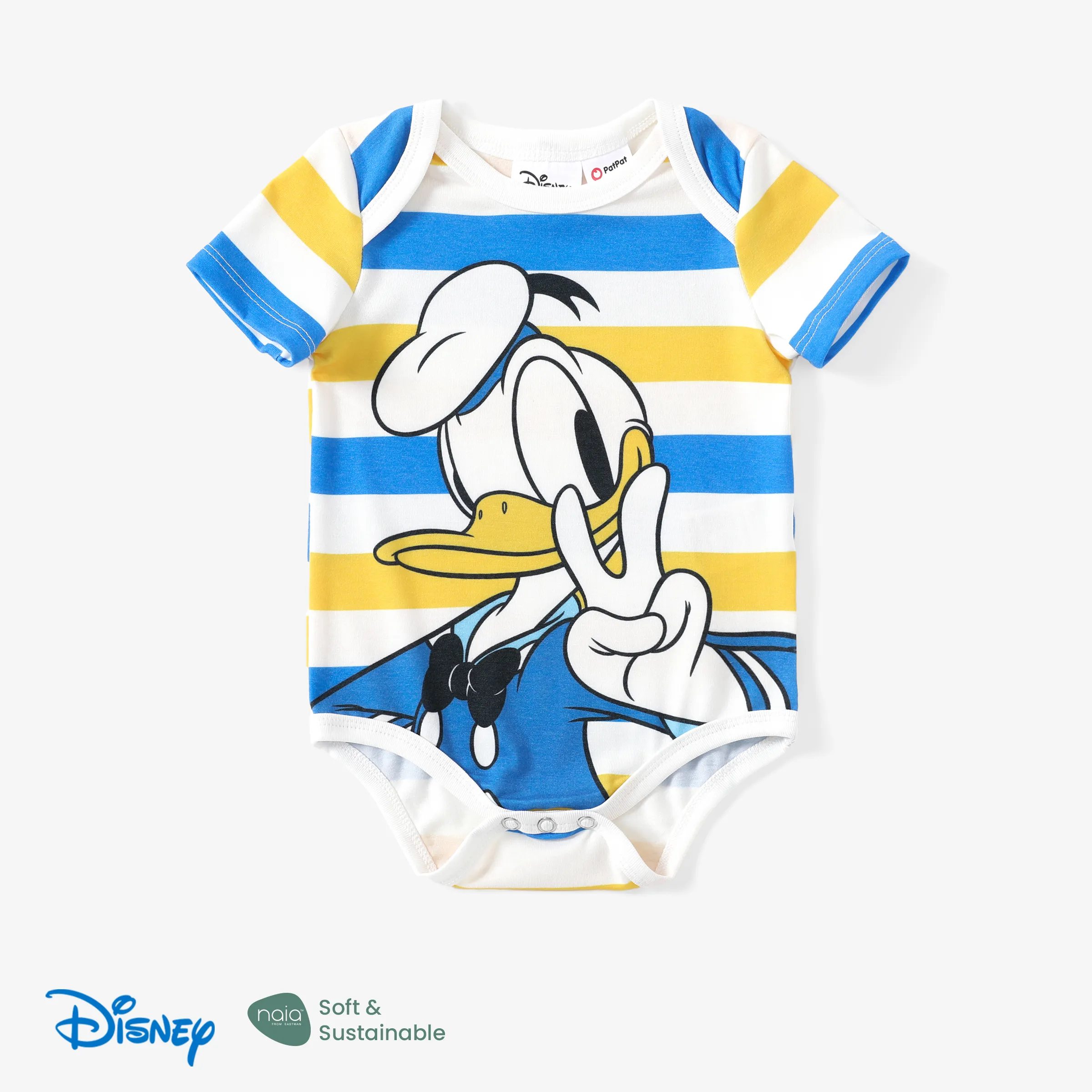 

Disney Mickey and Friends Baby Boys/Girls Donald Duck 1pc Naia™ Striped Print Onesie