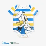 Disney Mickey and Friends 嬰兒 中性 貼袋 童趣 短袖 連身衣 藍白色