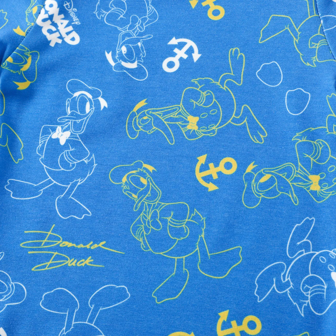 Disney Mickey and Friends 嬰兒 中性 貼袋 童趣 短袖 連身衣 藍色 big image 1