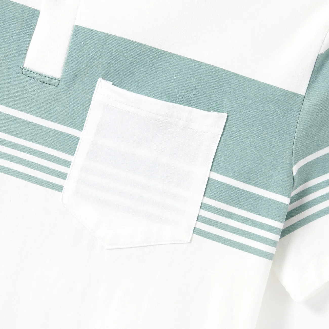Family Matching Color Block Polo Shirt and Irregular Dot Pattern Halter Ruffle Hem Dress Sets GrayGreen big image 1