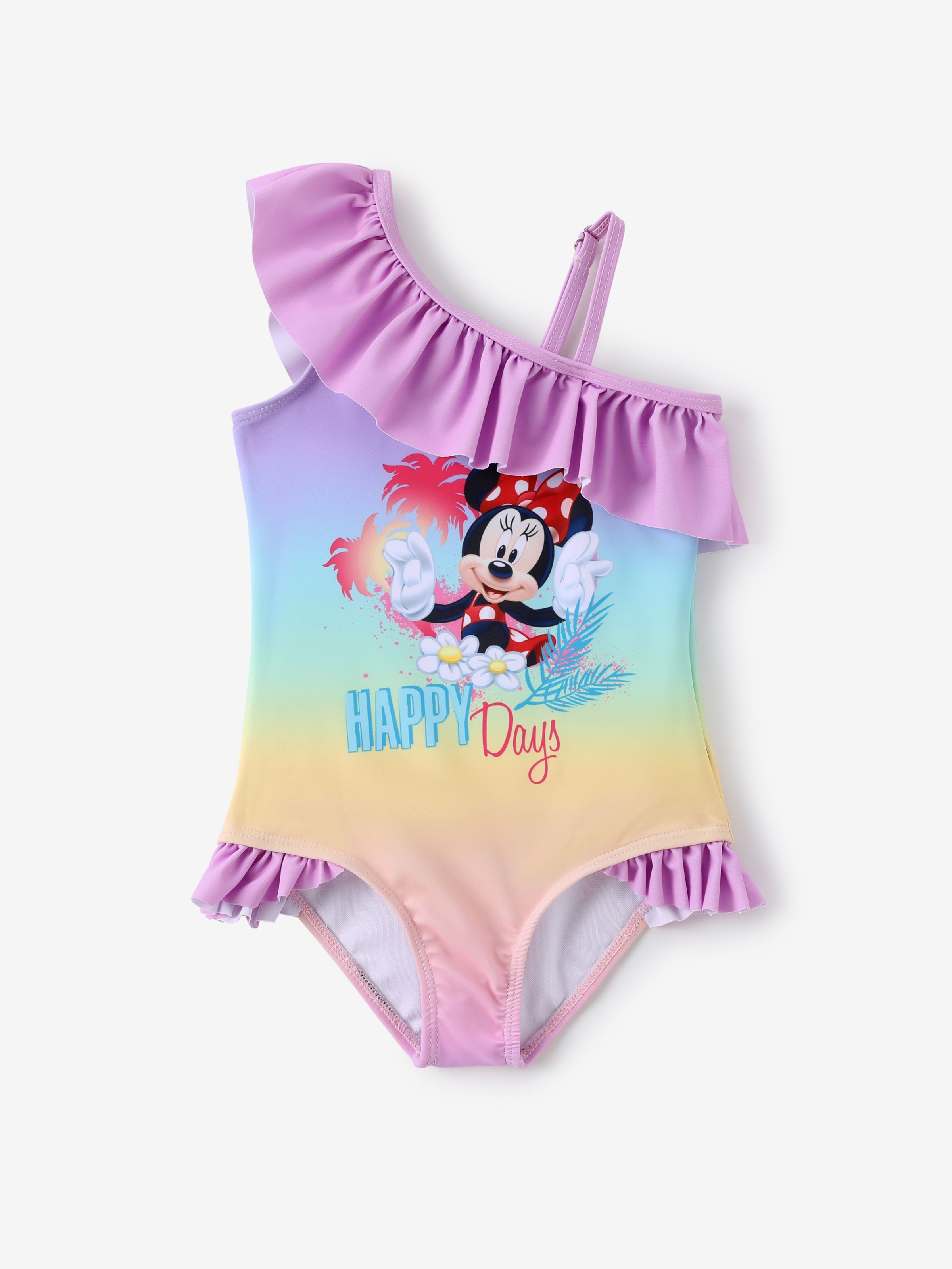 

Disney Mickey and Friends Toddler Girl Leopard print off-shoulder ruffle swimsuit