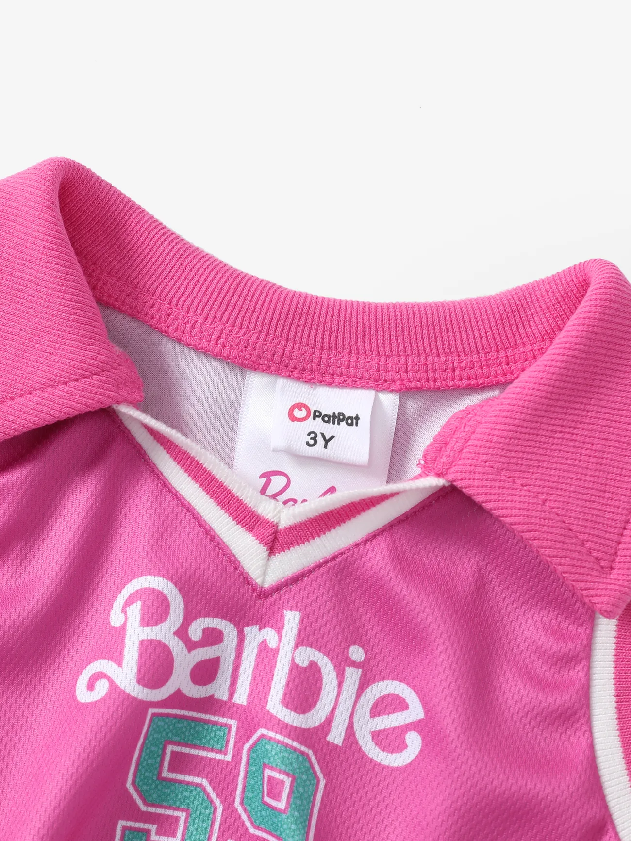 Barbie IP Menina Entrançado Casual Vestidos Rosa big image 1