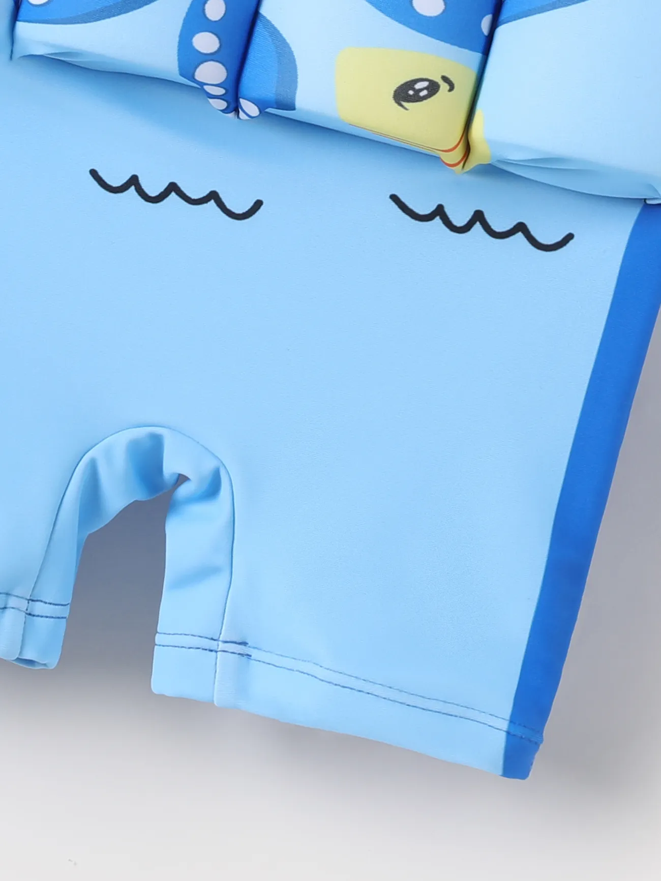 Bebé Chico Costura de tela Animales marinos Infantil Manga corta Trajes de baño Azul big image 1