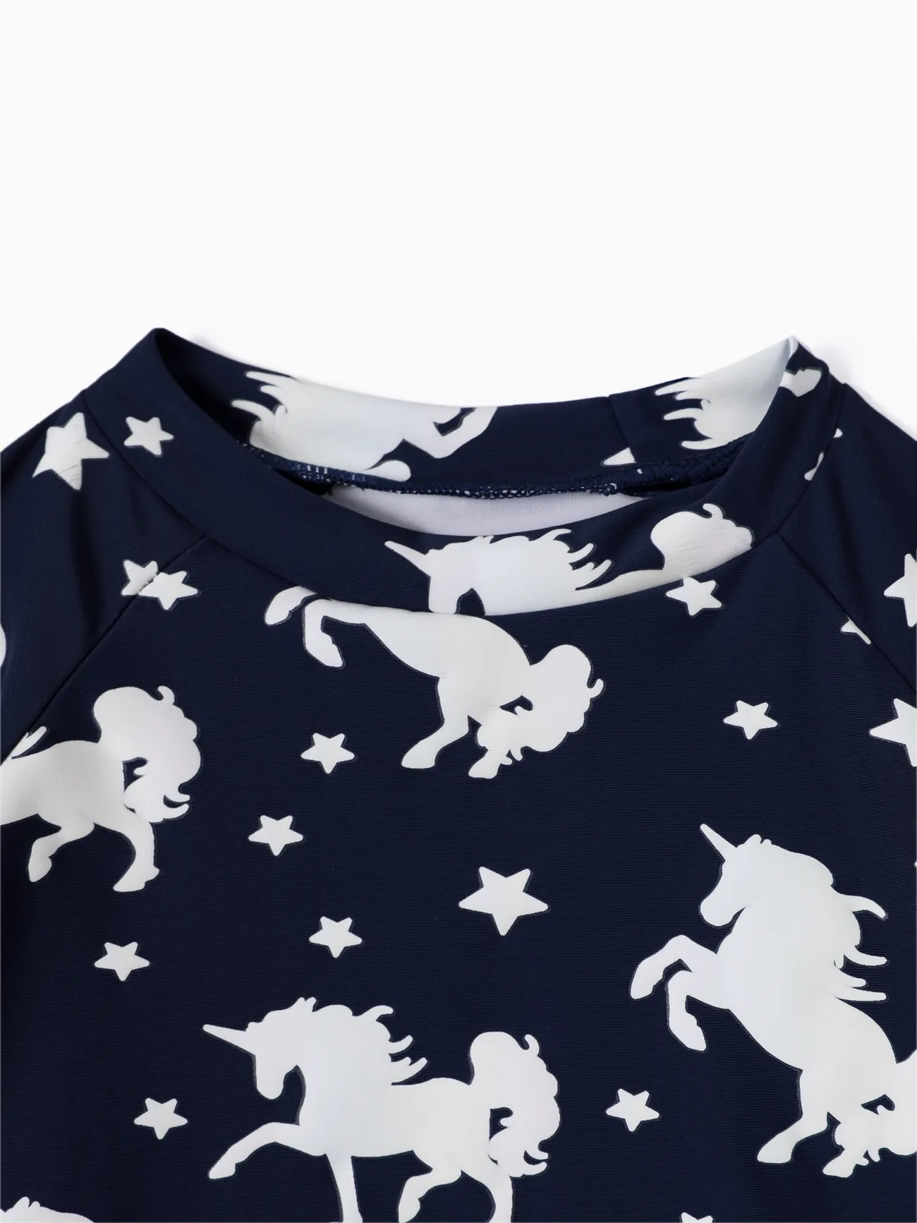 Kid Boy/Girl 2pcs Water-reactive Unicorn Print Swimsuits Set Tibetanblue big image 1