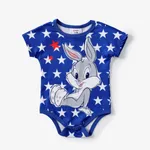 Looney Tunes Baby Girls/Boys Independence Day 1pc Character Star Print Onesie Blue