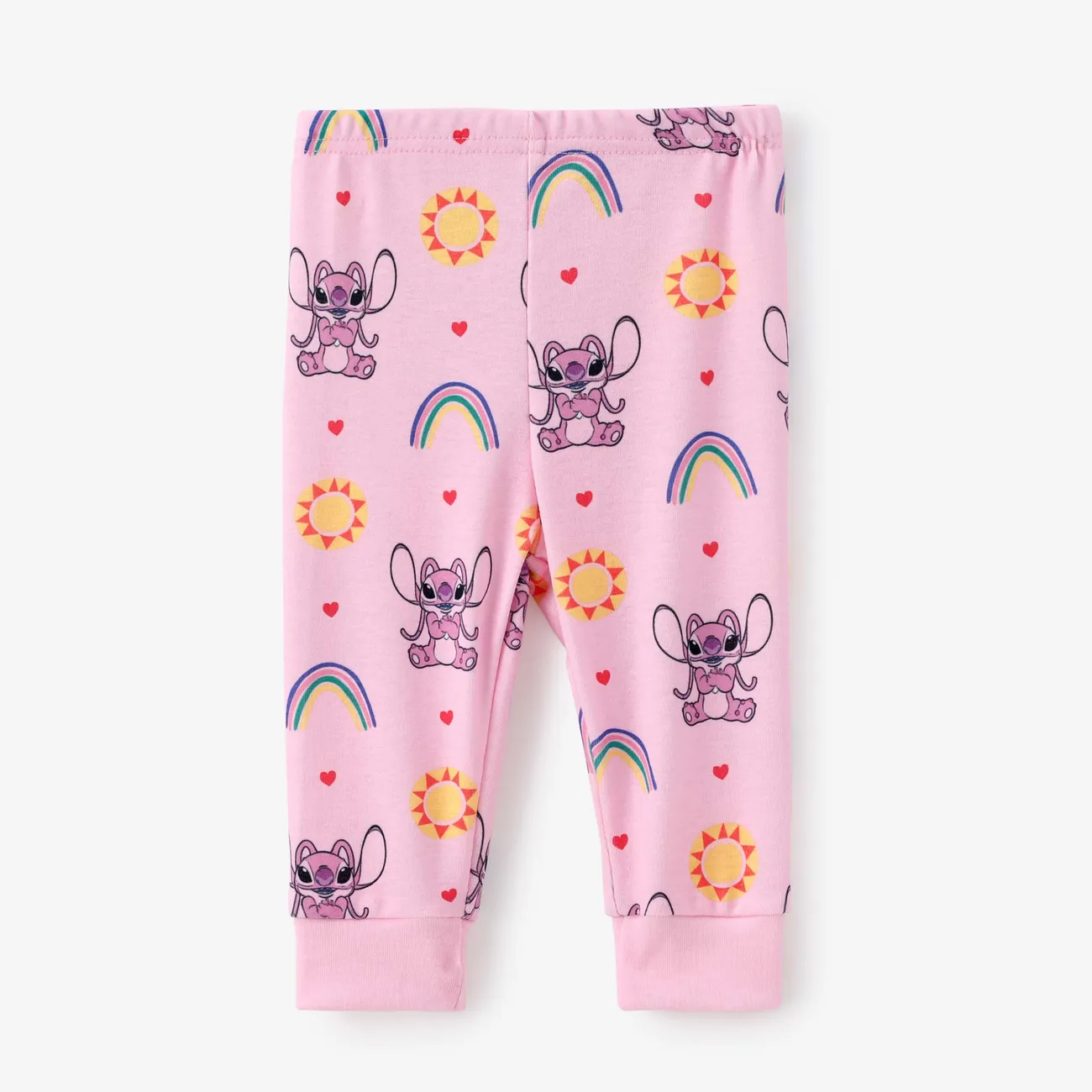 迪士尼針跡 2件 嬰兒 中性 熱帶植物花卉 童趣 短袖 嬰兒套裝 粉色 big image 1
