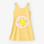 Care Bears Toddler/Kid Girls 1pc Happy Bear Belly Rainbow Sun Print Sleeveless Dress Yellow