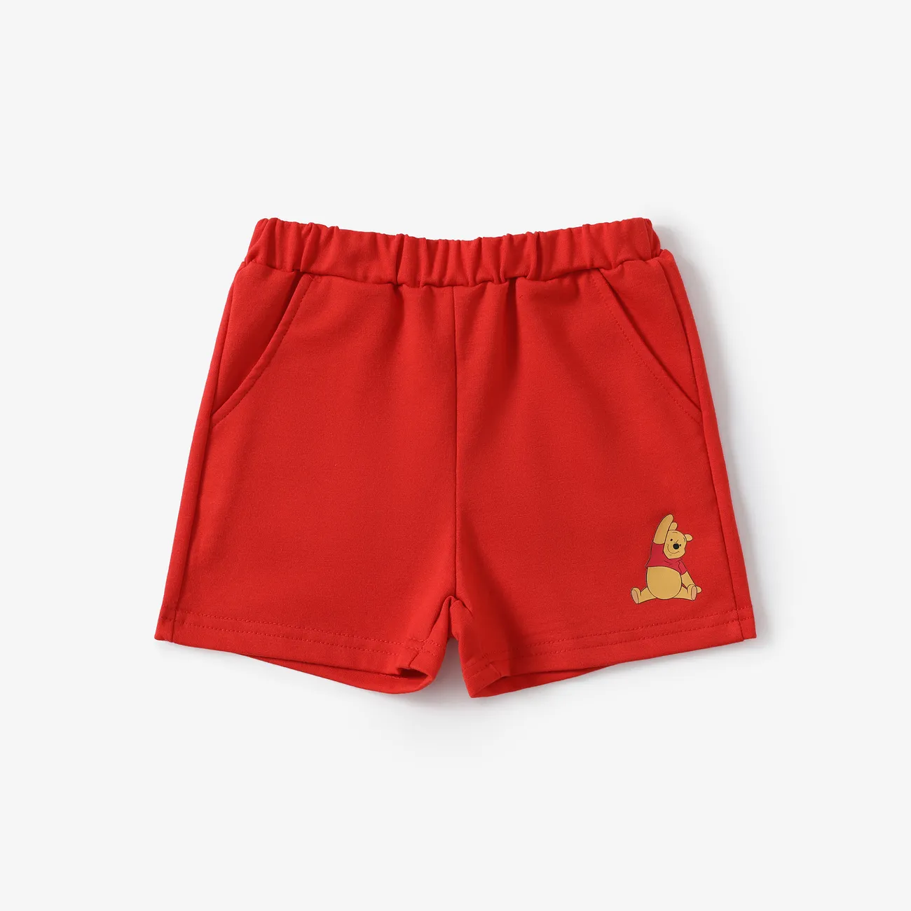 Disney Winnie the Pooh Toddler Boys/Girls 2pcs Naia™ Jumping Winnie Print Tank Top with Shorts Set Red big image 1
