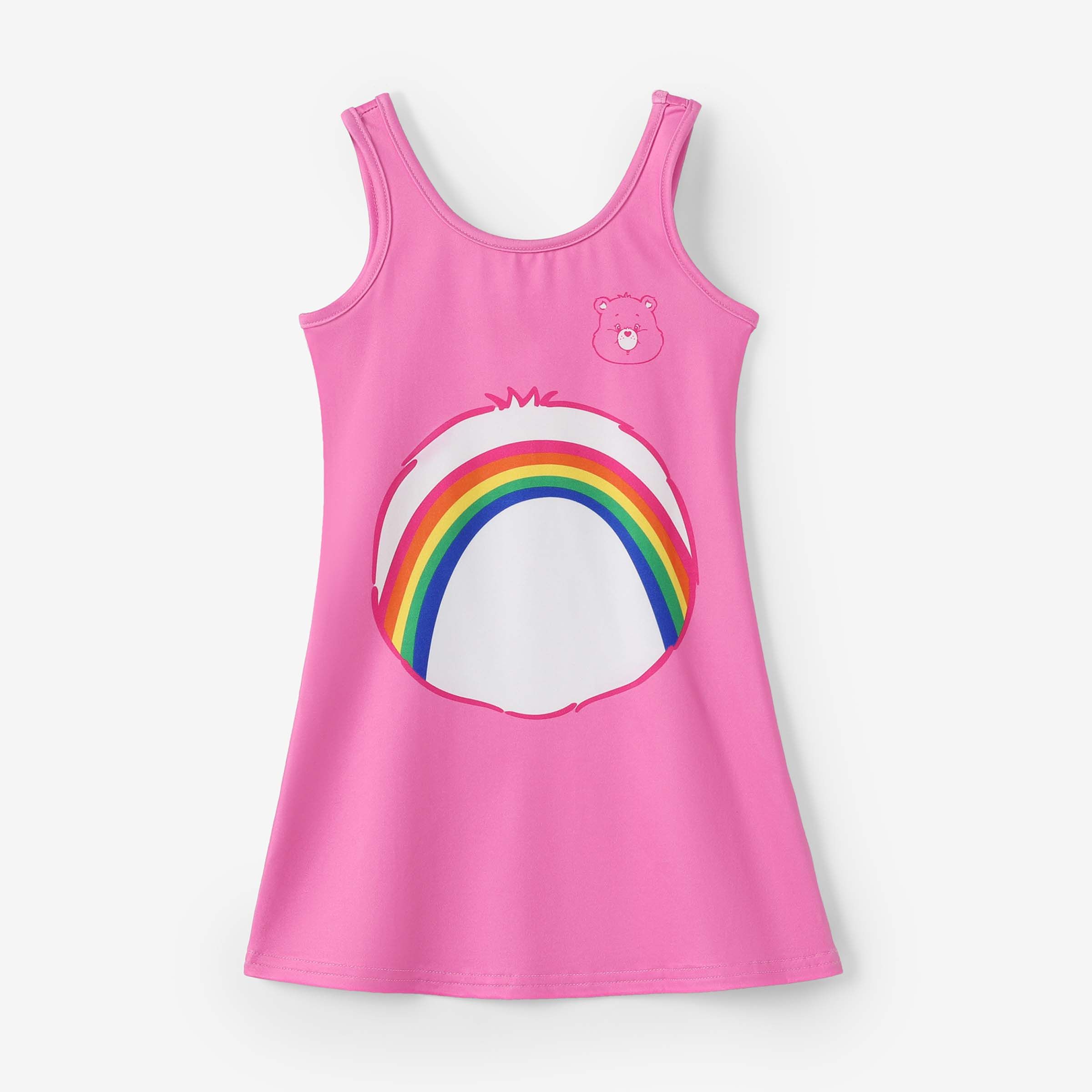 

Care Bears Toddler/Kid Girls 1pc Happy Bear Belly Rainbow Sun Print Sleeveless Dress