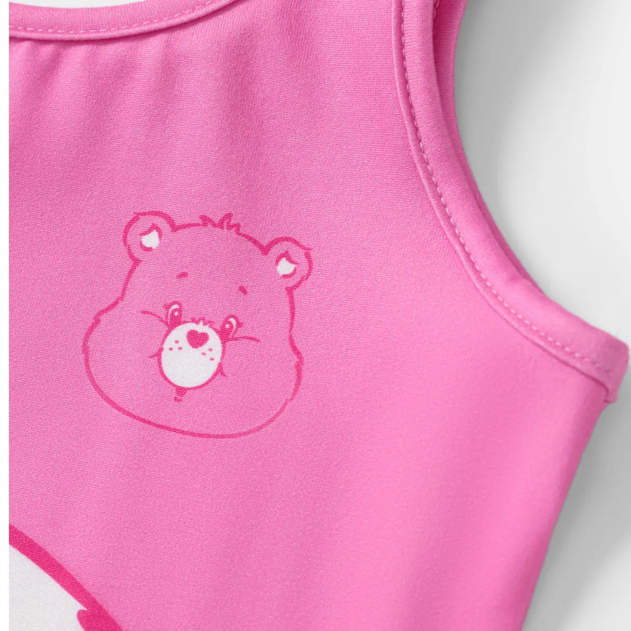Care Bears Toddler/Kid Girls 1pc Happy Bear Belly Rainbow Sun Print Sleeveless Dress Pink big image 1