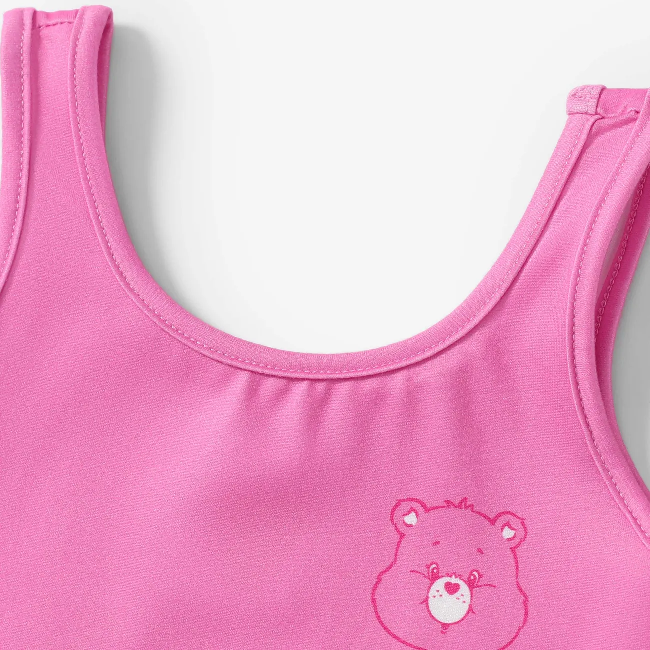 Care Bears Toddler/Kid Girls 1pc Happy Bear Belly Rainbow Sun Print Sleeveless Dress Pink big image 1