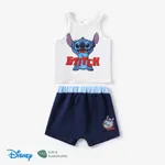 Disney Stich 2 Stück Baby Jungen Kindlich Kurzärmelig Baby-Sets Blau Weiss