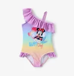 Disney Mickey and Friends Toddler Girl Leopard print off-shoulder ruffle swimsuit Colorful