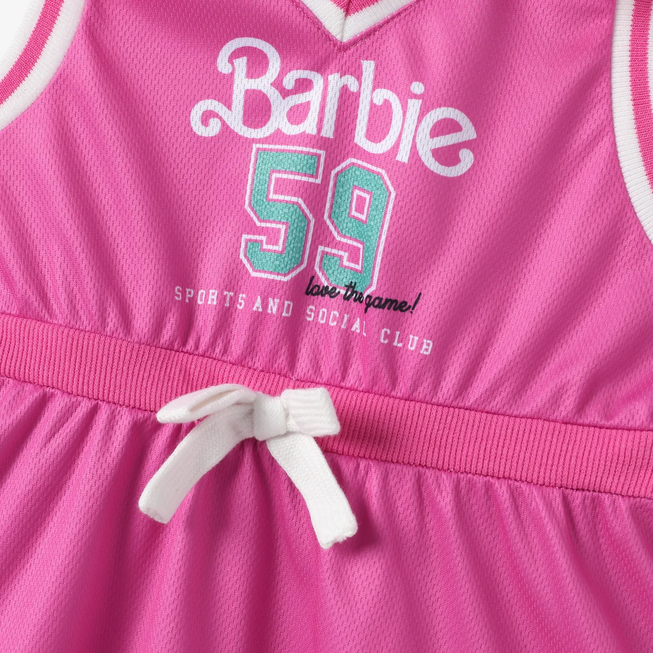 Barbie IP Menina Entrançado Casual Vestidos Rosa big image 1