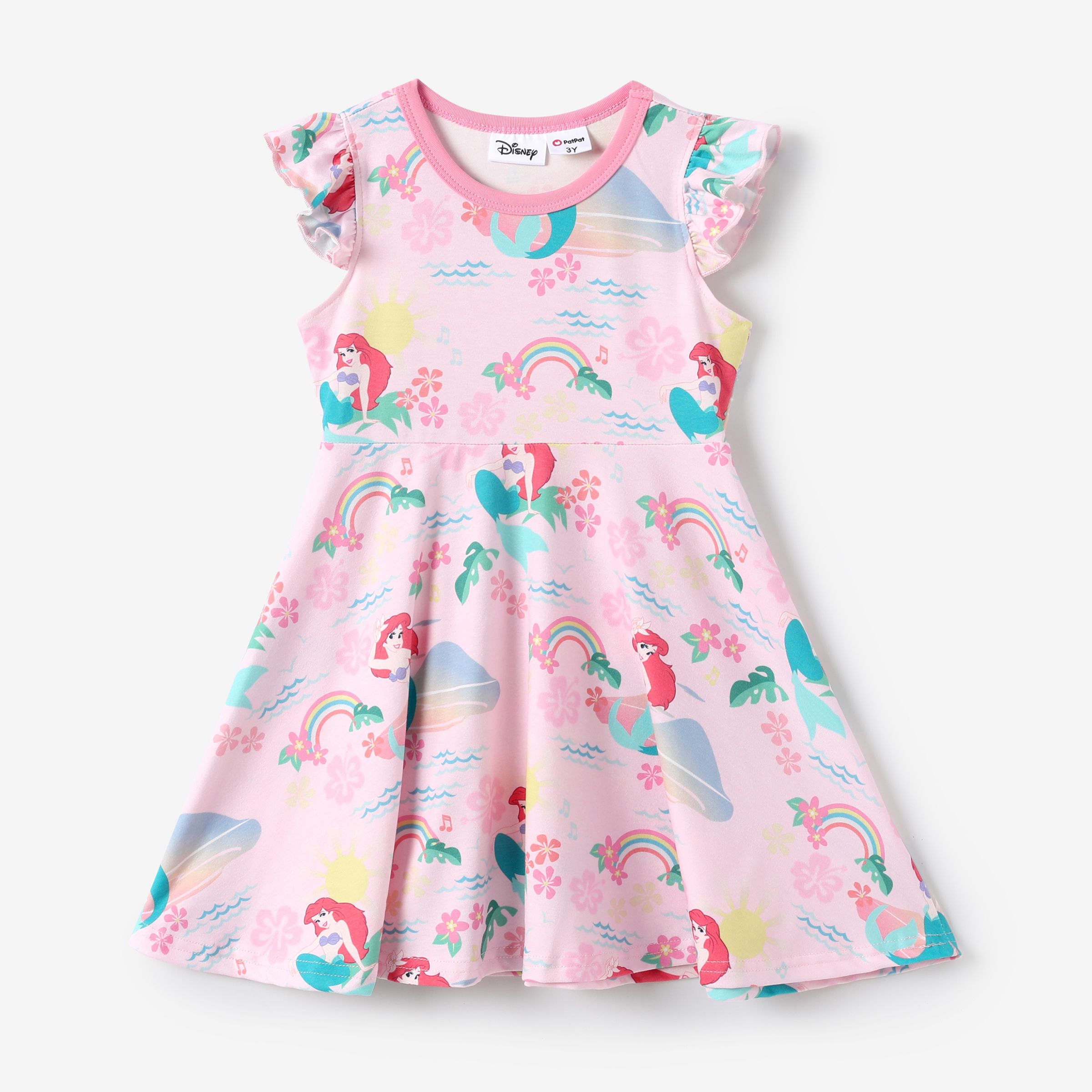 

Disney Princess Toddler Girls Moana/Ariel 1pc Naia™ Tropical Flower and Plant Print Flutter-sleeve Dress