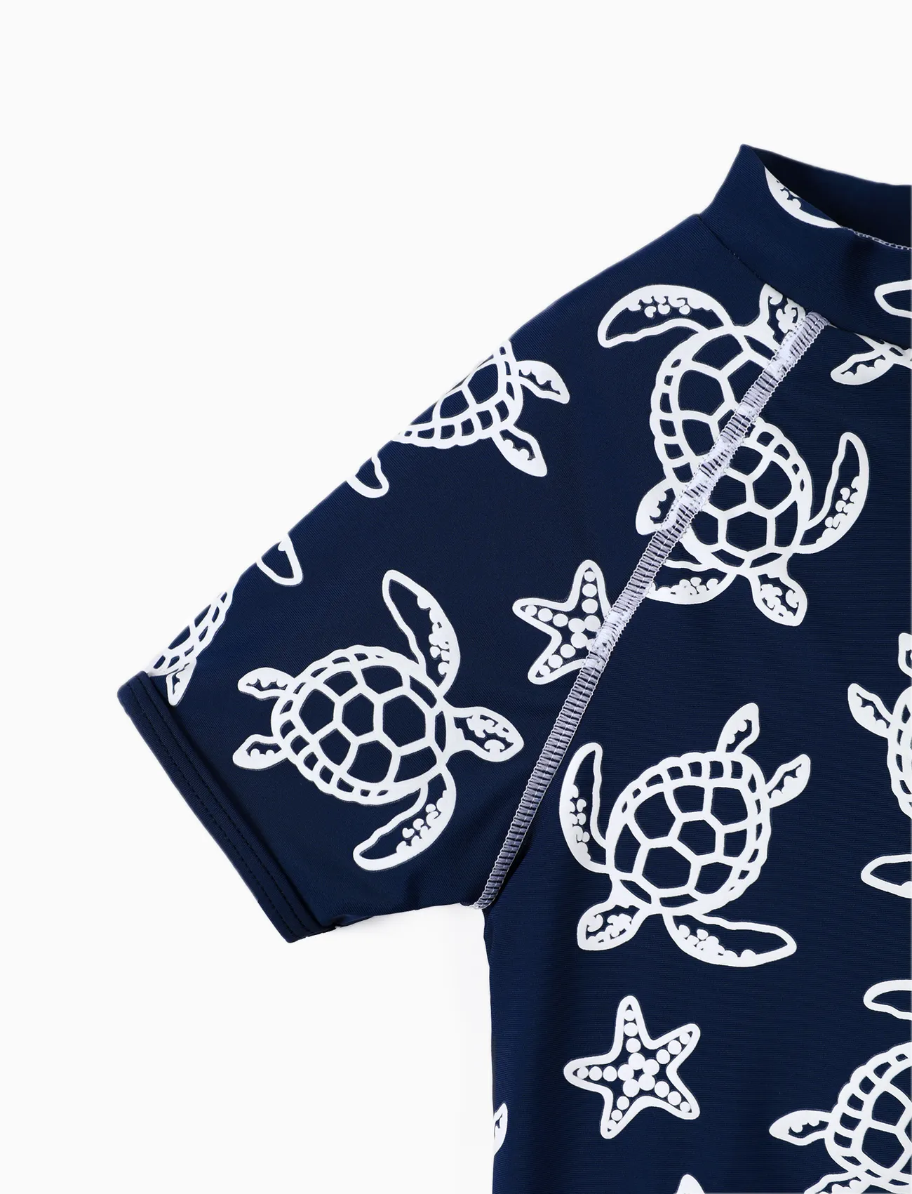 Toddler Boy/Girl 3pcs Water-reactive Marine Animal Print Swimsuits Set DeepBlue big image 1