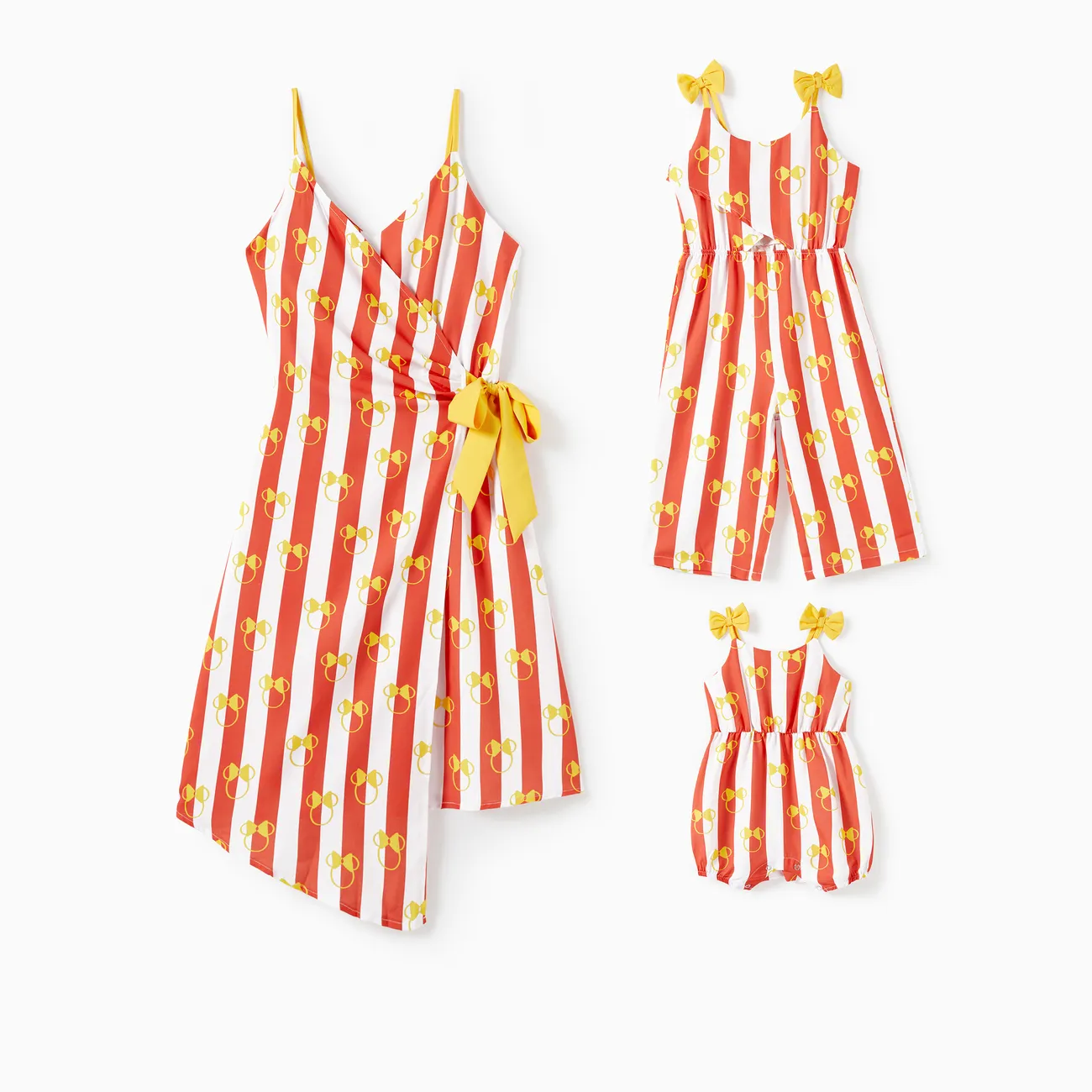 Disney Mickey and Friends  Mommy and Me Mickey Striped Print Sleeveless Dress/Jumpsuit Orange big image 1