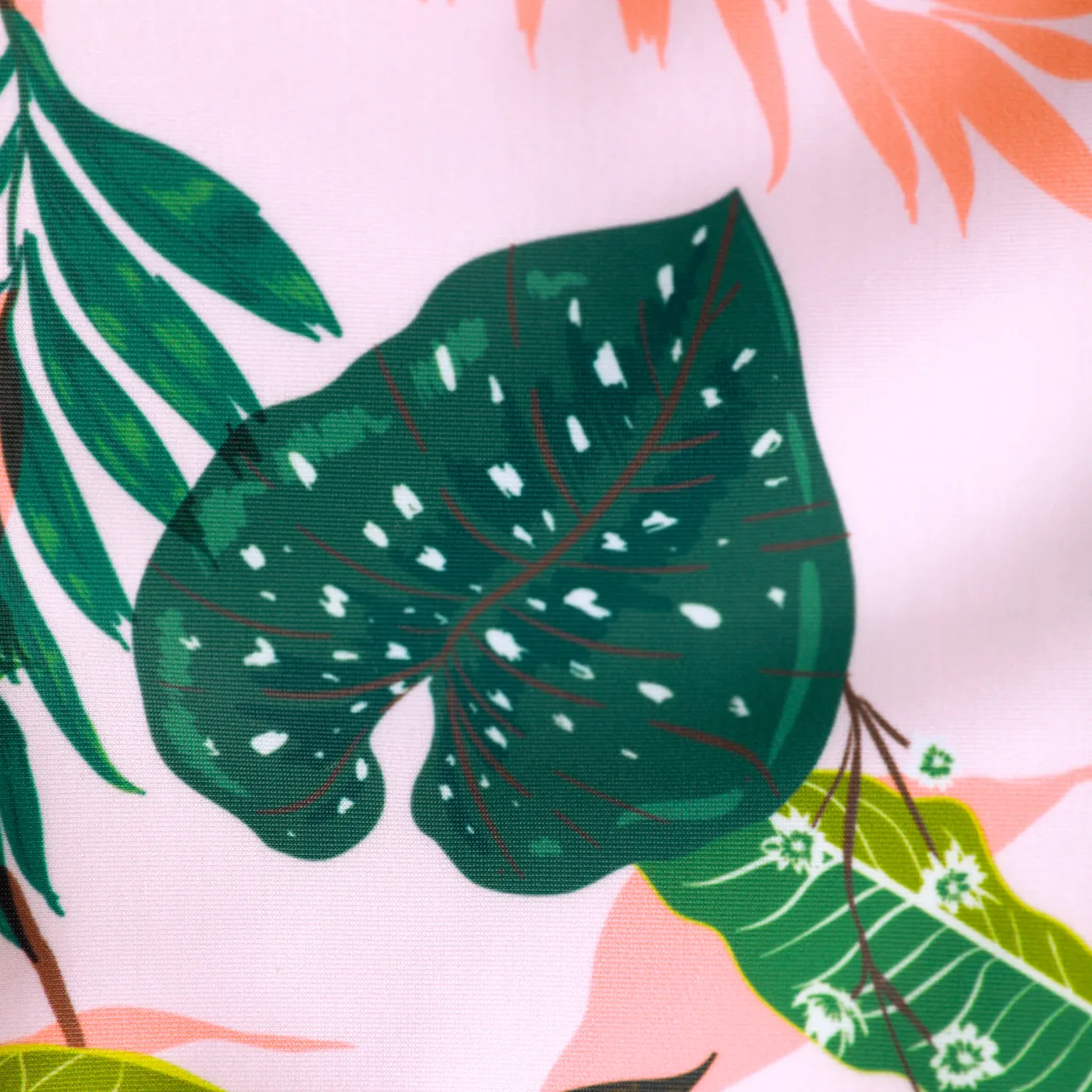 2 Stück Kleinkinder Mädchen Rüschenrand Süß Tropische Pflanzen und Blumen Badeanzüge grün big image 1