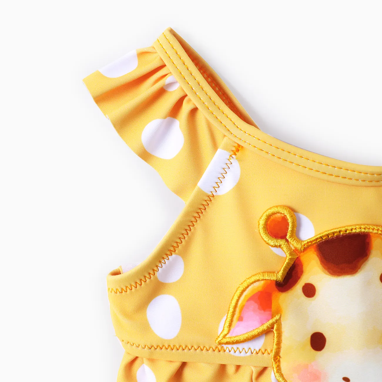 Bebé Menina Hipertátil/3D Girafa Infantil Sem mangas Fato de banho Amarelo big image 1