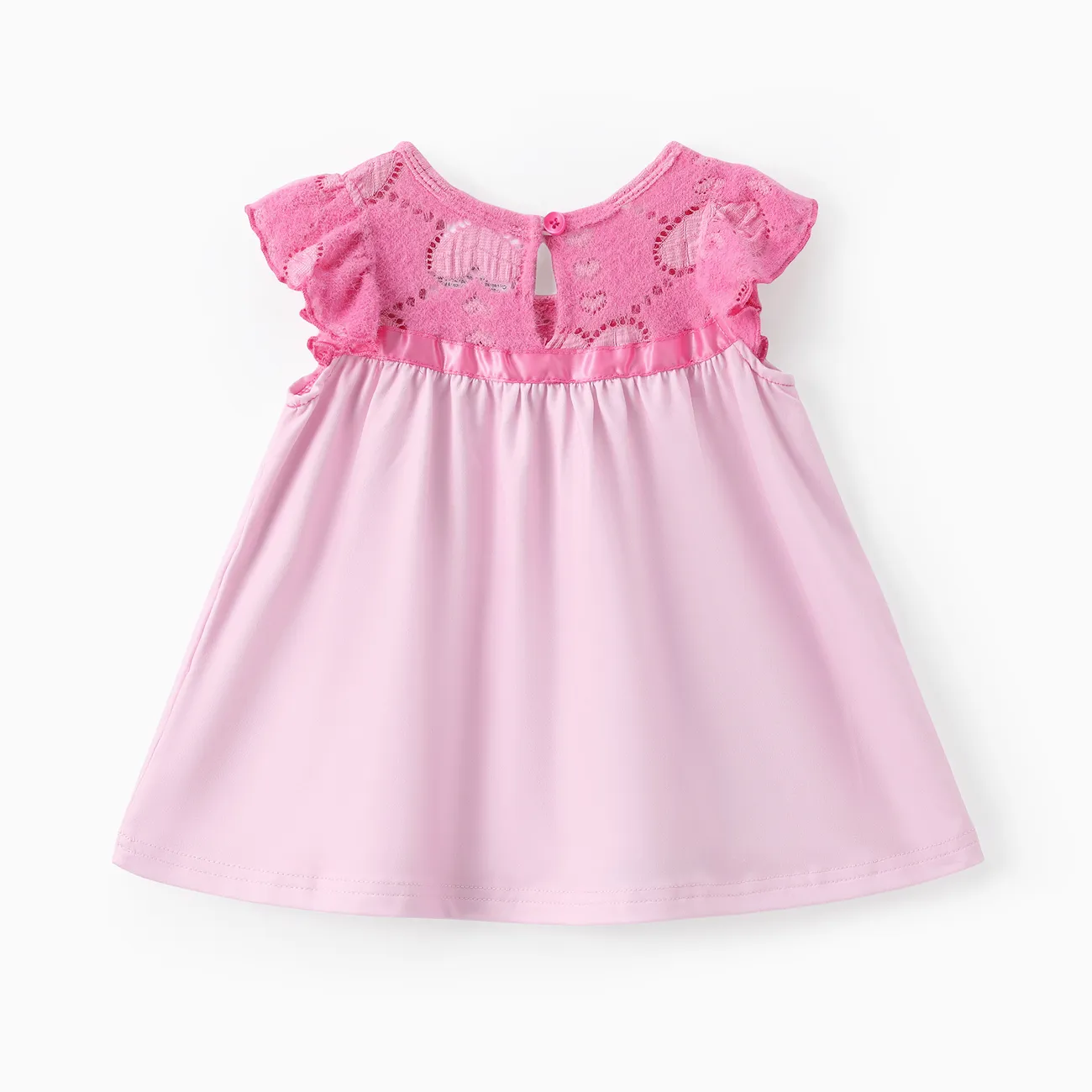 Les Bisounours Bébé Couture de tissus Enfantin Manches courtes Robe Rose big image 1