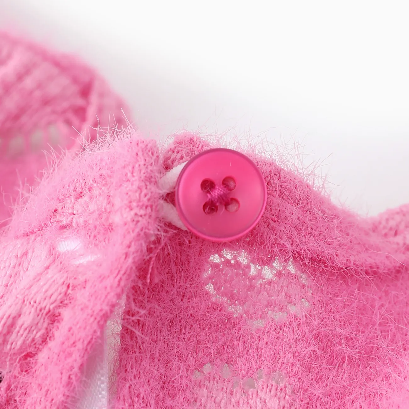 愛心小熊 嬰兒 布料拼接 童趣 短袖 連衣裙 粉色 big image 1