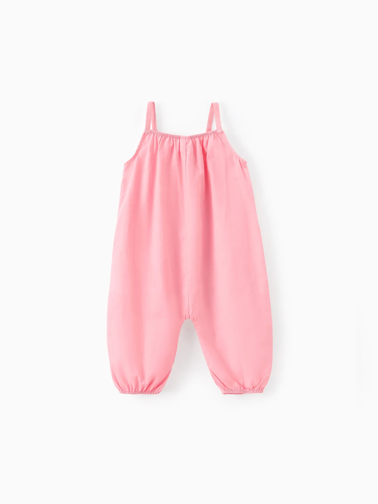 Cotton Loose-fit Solid Color Lightweight Jumpsuit for Baby Unisex Pink big image 1