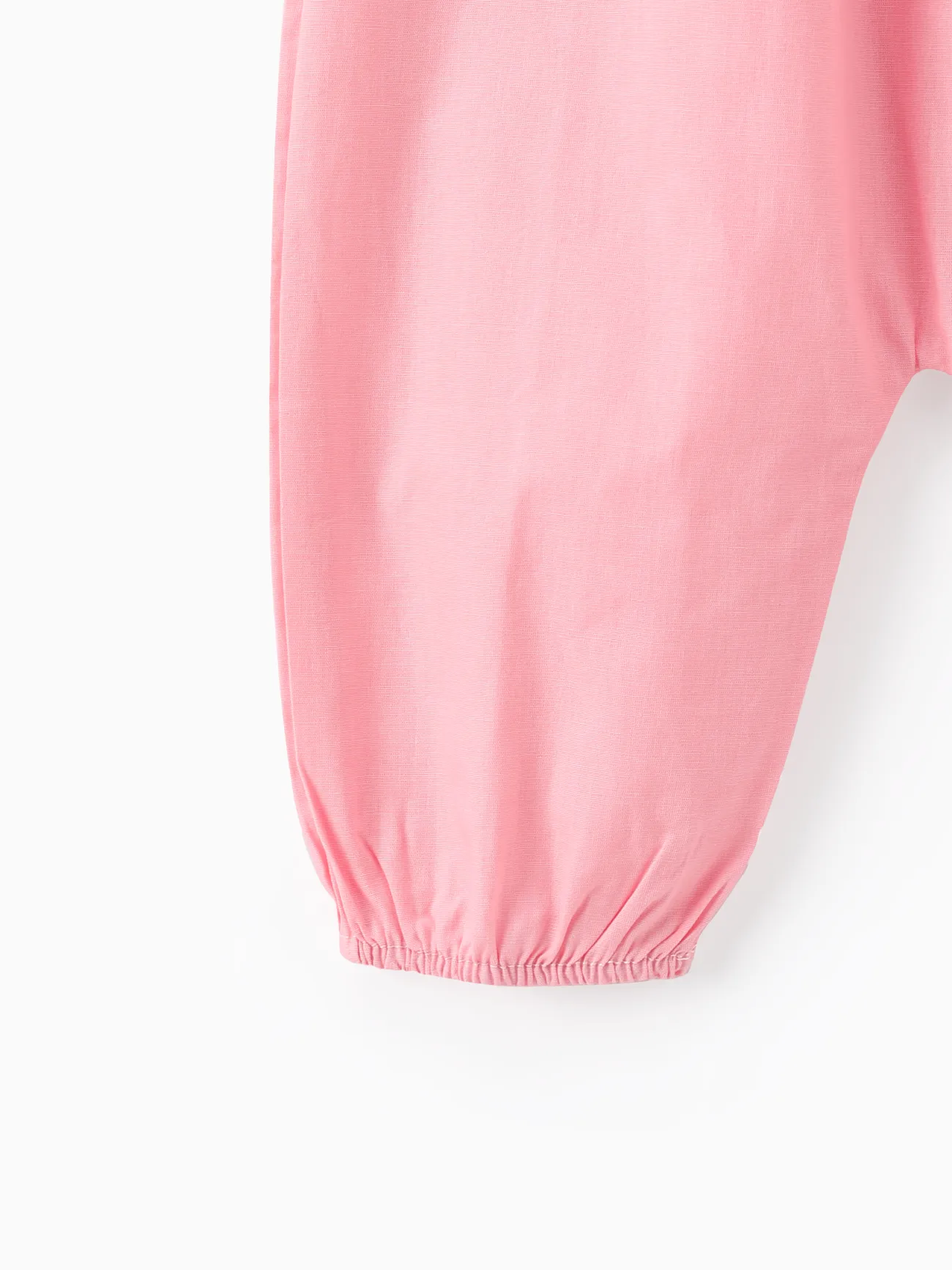 嬰兒 中性 背心 基礎 連身褲 粉色 big image 1