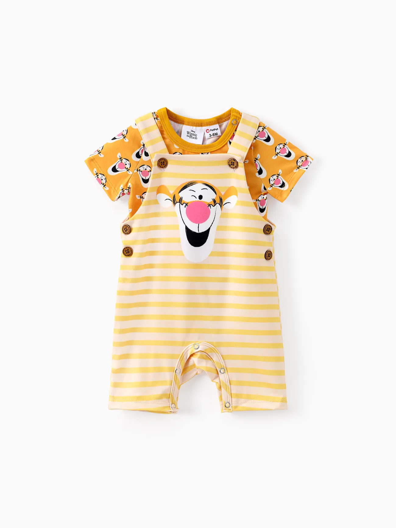 

Disney Winnie the Pooh Baby Boys/Girls 2pcs Naia™ Character All-over Print Tee with Striped Overall Set