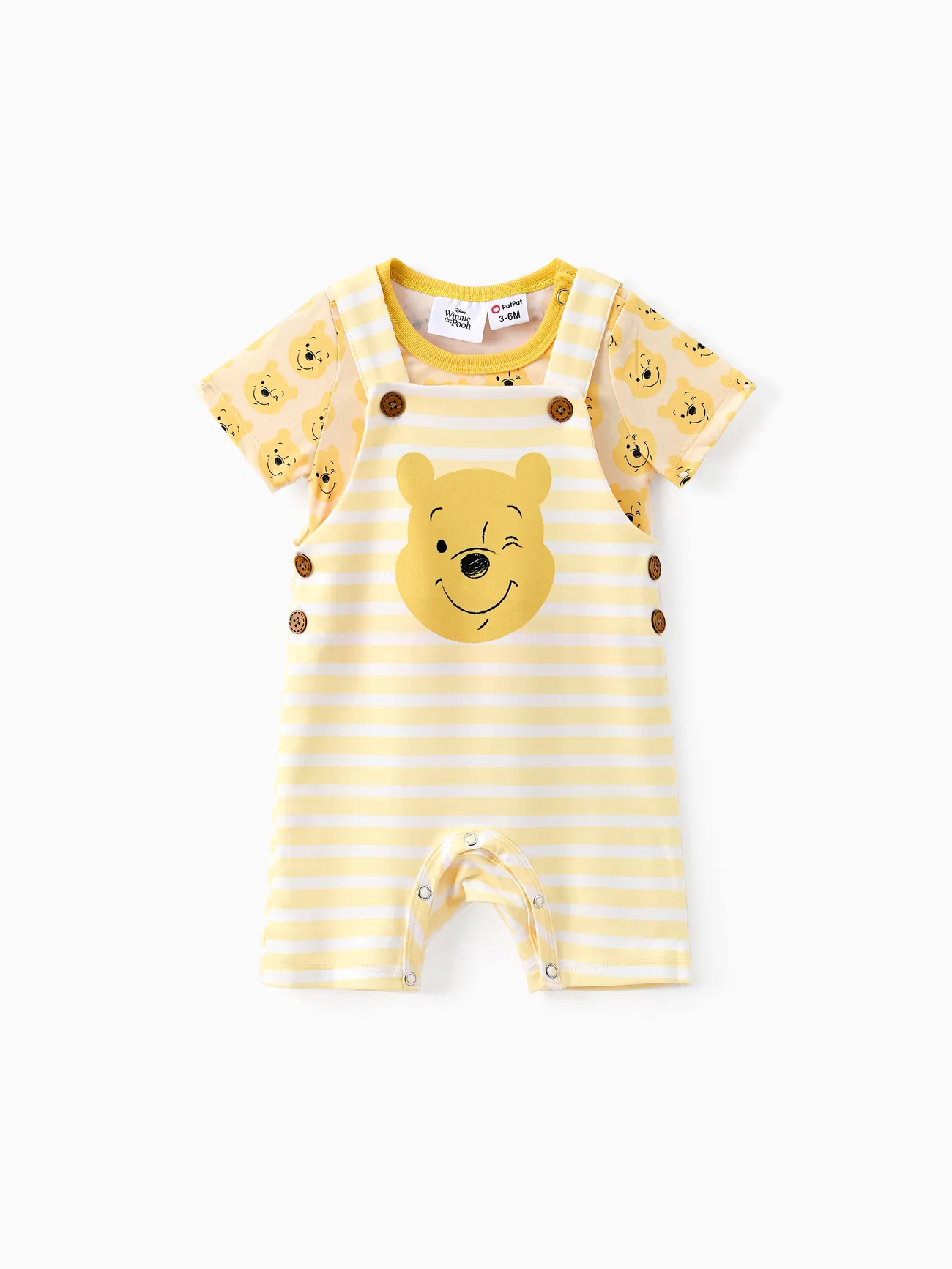 Disney Winnie the Pooh Baby Niño/Niña 2pcs Naia™ Character Camiseta con Estampado Integral con Conjunto General de Rayas