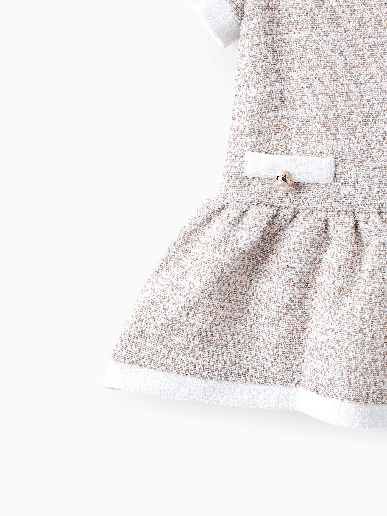 Baby Girl Elegant Doll collar Textured Dress LightApricot big image 1