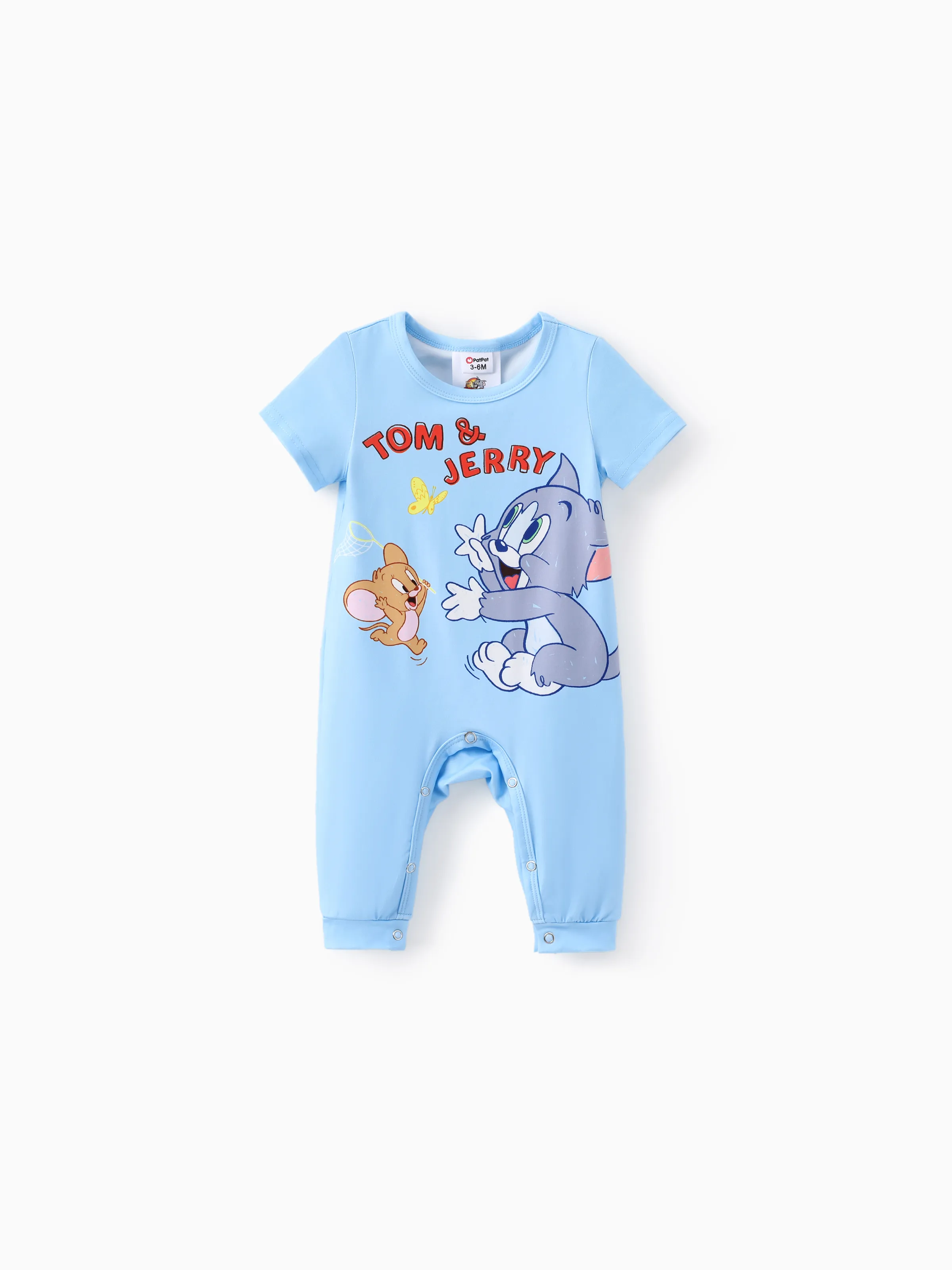 

Tom and Jerry Baby Boys/Girls 1pc Character Print Long-Leg Romper