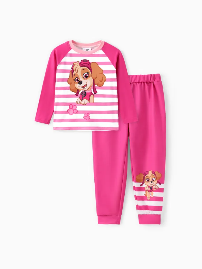 PAW Patro; Toddler Girl/Boy 2pcs Striped Long-sleeve T-shirt with Jogger Set
