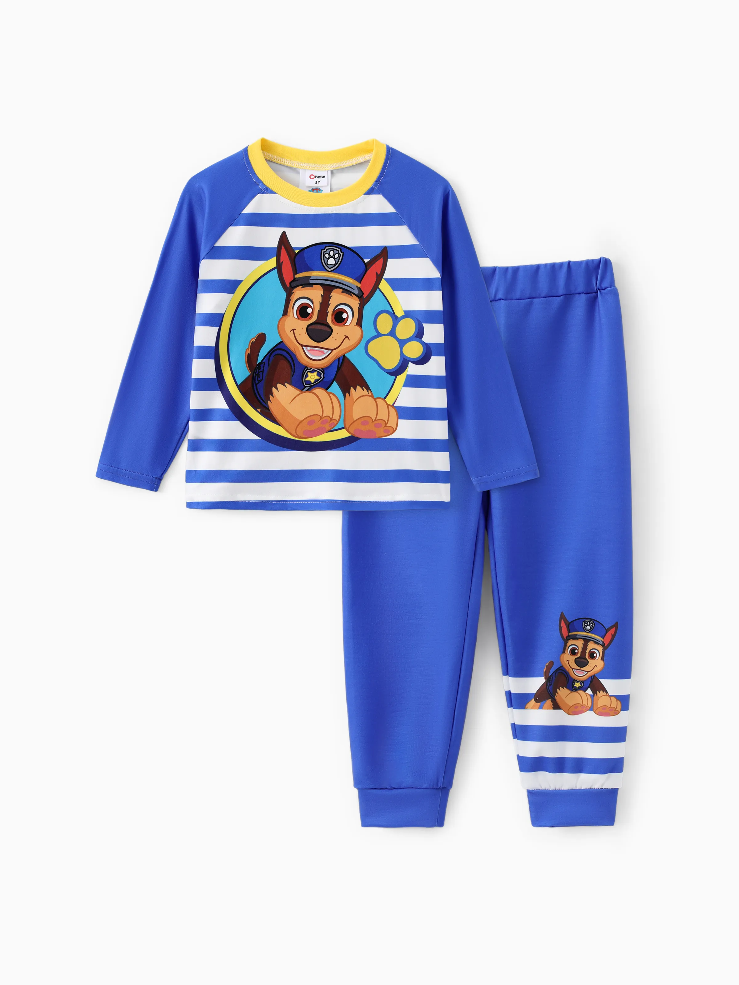 

PAW Patro; Toddler Girl/Boy 2pcs Striped Long-sleeve T-shirt with Jogger Set