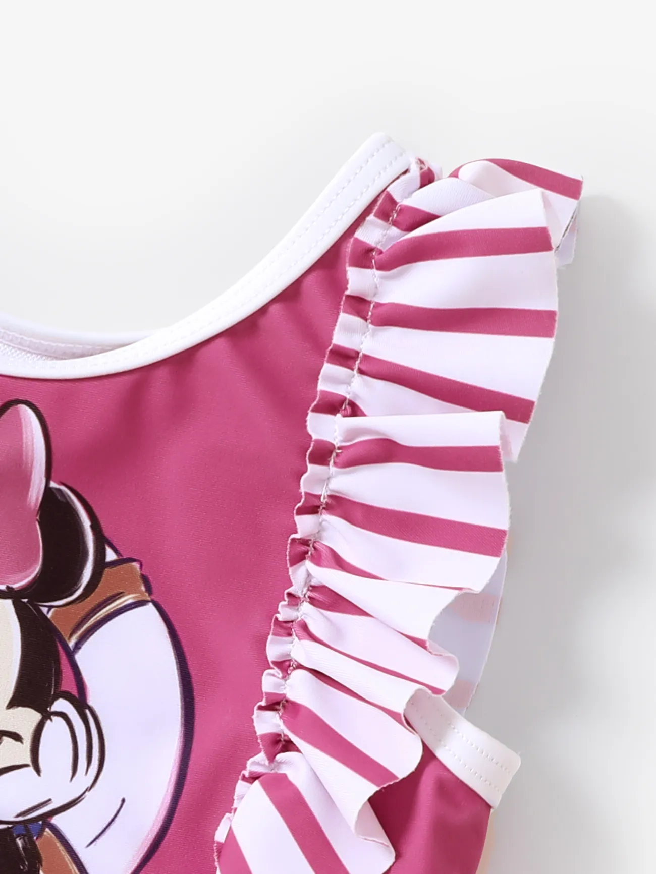 Disney Mickey and Friends Toddler Girls 2pcs Minnie Print Ruffle Swimsuit Roseo big image 1