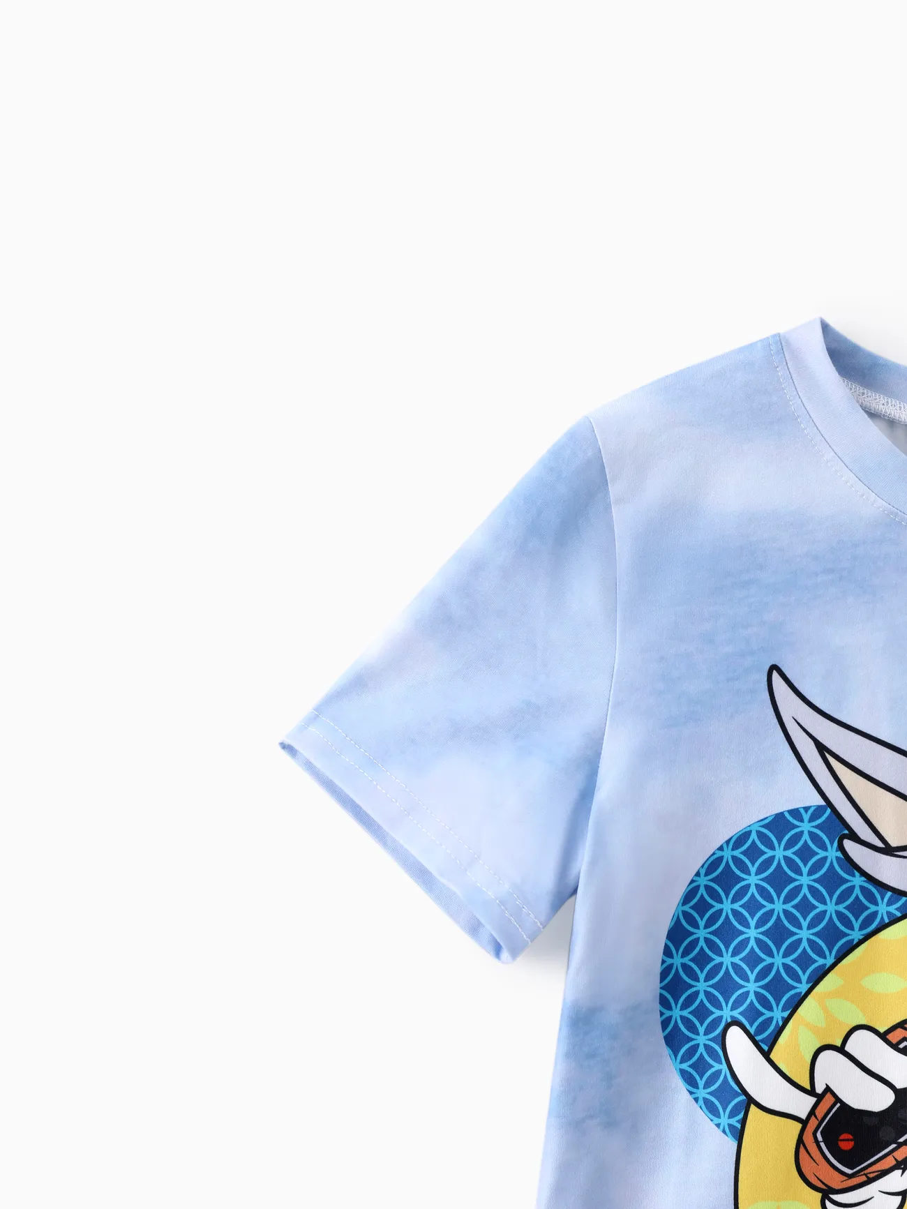 Looney Tunes Kinder Unisex Batikmuster Kurzärmelig T-Shirts blau big image 1