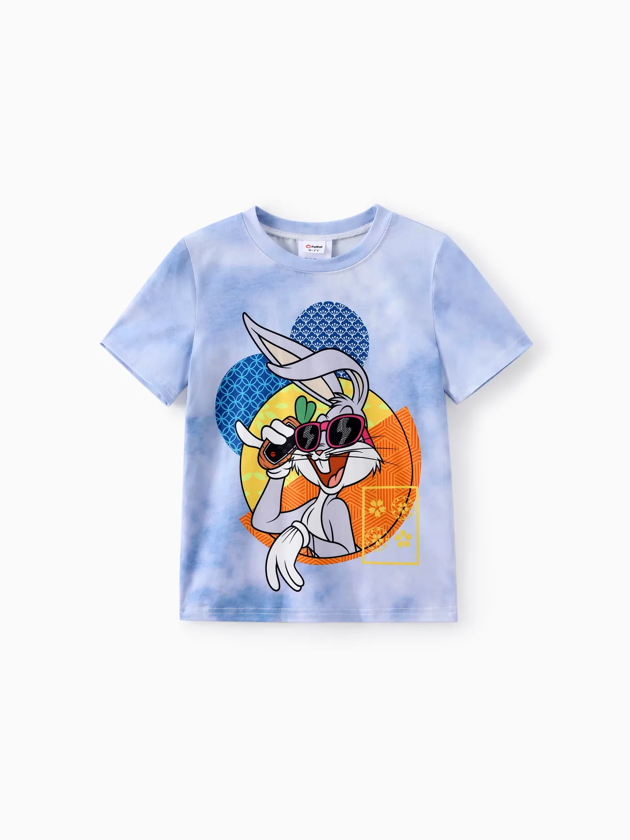 Looney Tunes Kid Boys/Girls Bug Bunny 1pc Tie-dye Funny Character Print Tee Blue big image 1