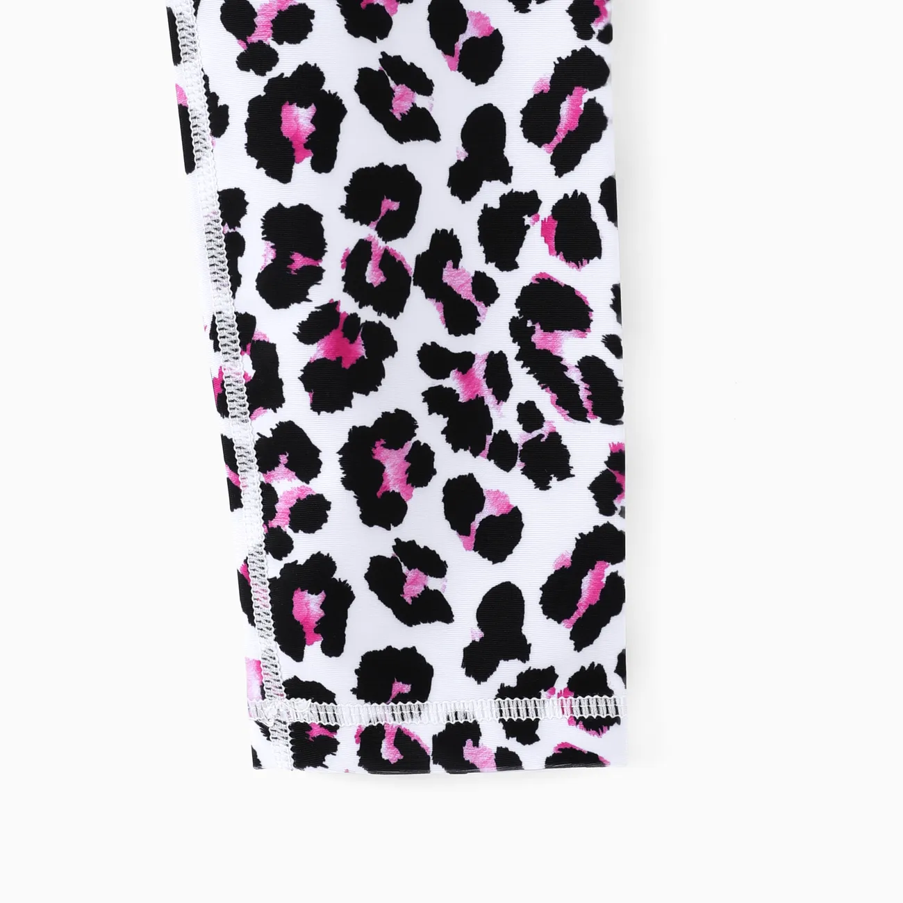 Ensemble de 2 leggings à imprimé uni et léopard pour tout-petit/enfant fille Noir big image 1