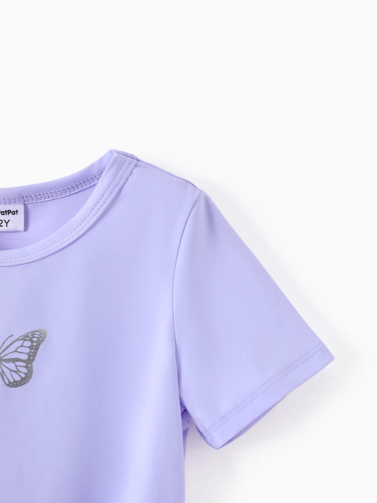 Juego de camisetas y polainas para niños pequeños / niñas de 2 piezas Púrpura big image 1