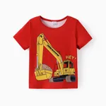 Criança Menino Infantil Manga curta T-shirts Vermelho