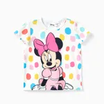 Disney Mickey and Friends Fille Manches à volants Doux T-Shirt Multicolore