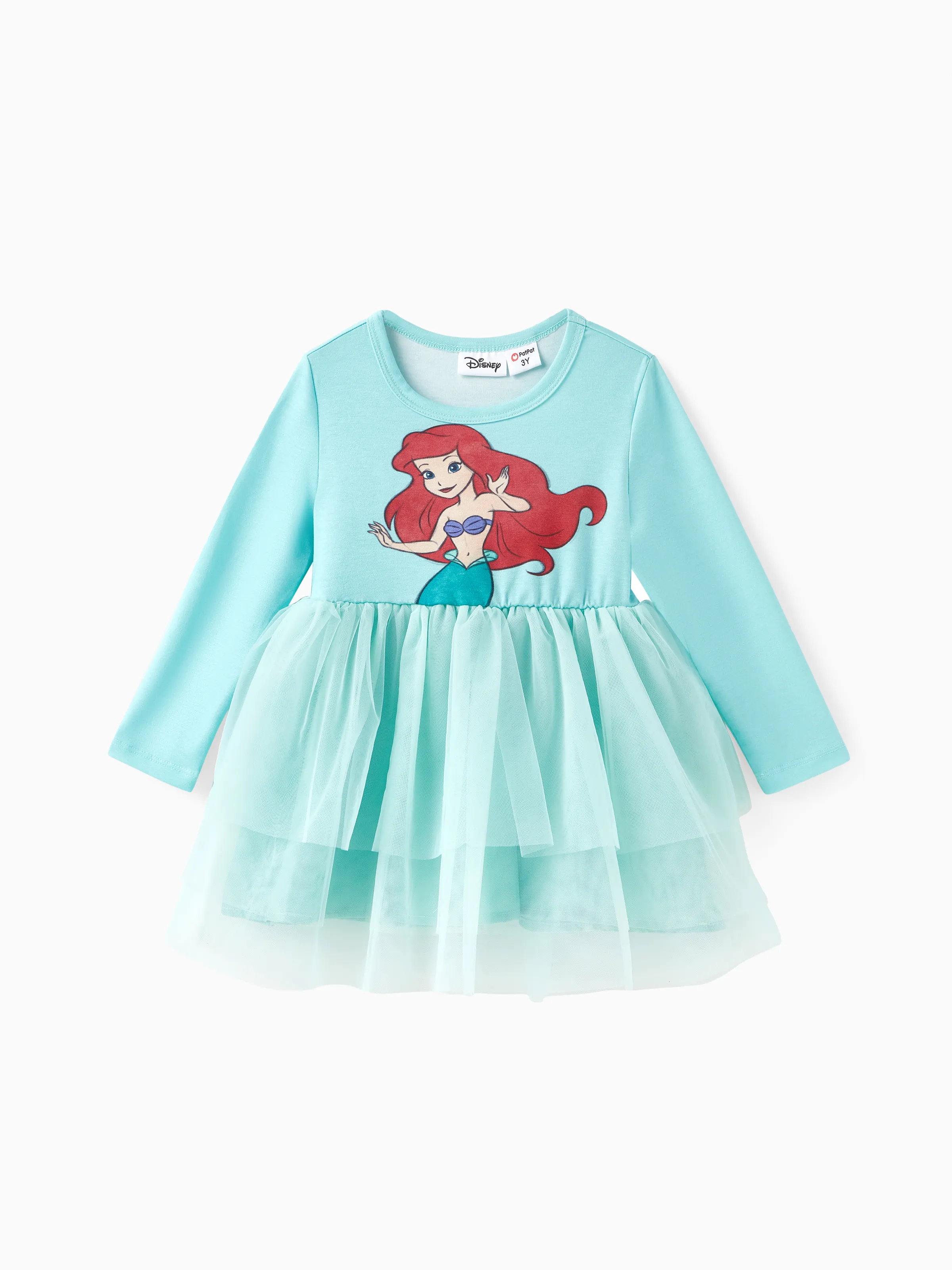 

Disney Princess Toddler Girl Character Naia™ Print Long-sleeve Mesh Overlay Fairy Tulle Dress