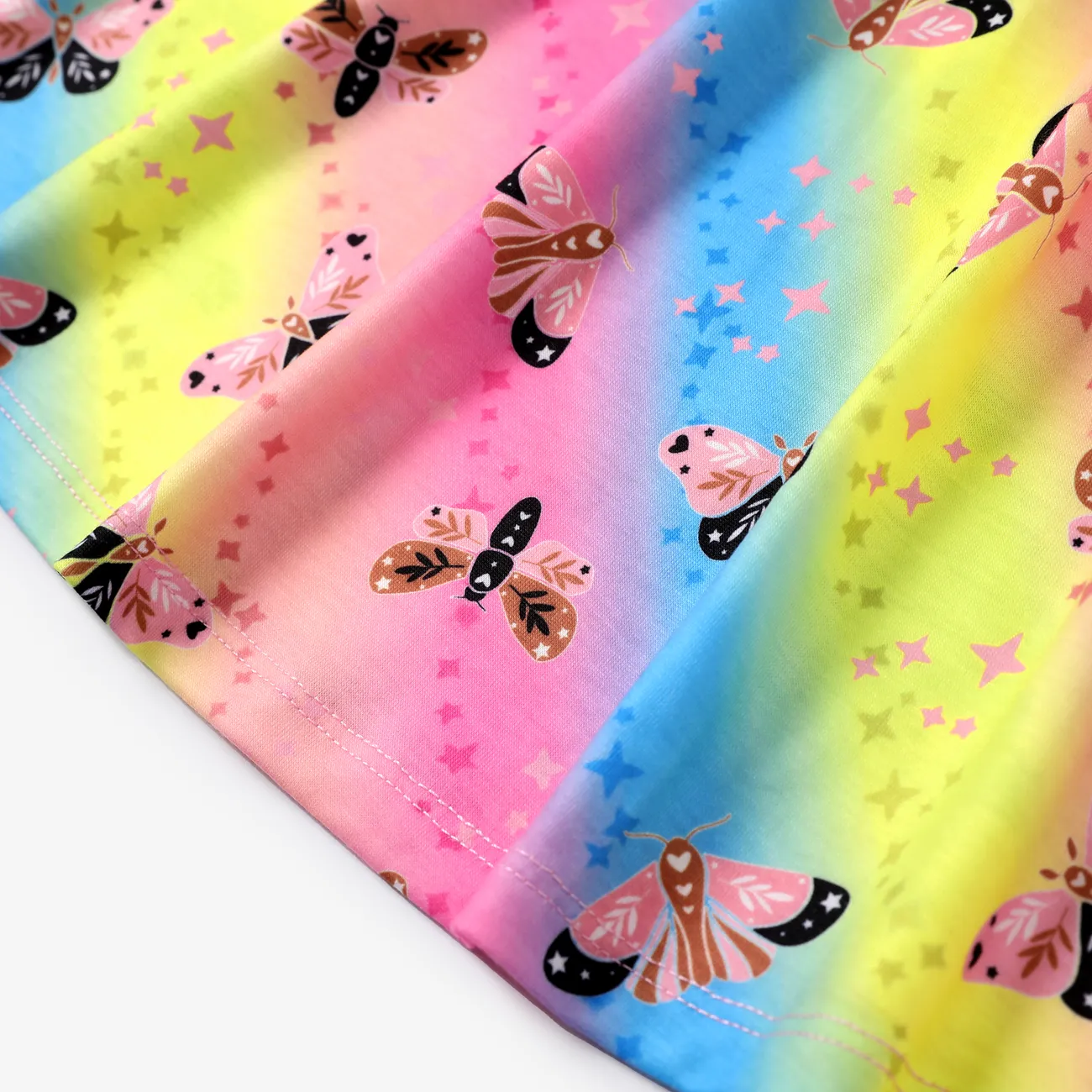 Baby Girl Sweet Animal Pattern Flutter Sleeve Dress Colorful big image 1