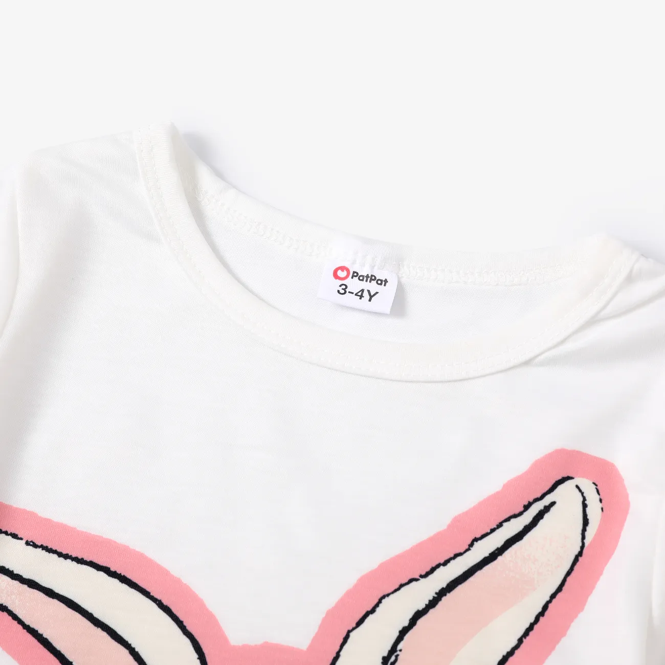 Pascua 2 unidades Niño pequeño Chica Volantes Dulce Conejo conjuntos de camiseta Rosado big image 1
