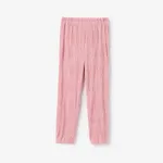 Kid Girl's Cool Breathable Wave Pattern Sweatpants Pink